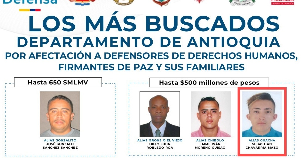 Alias ​​Boquinche 'Pao, uno de los más buscados en Antioquia